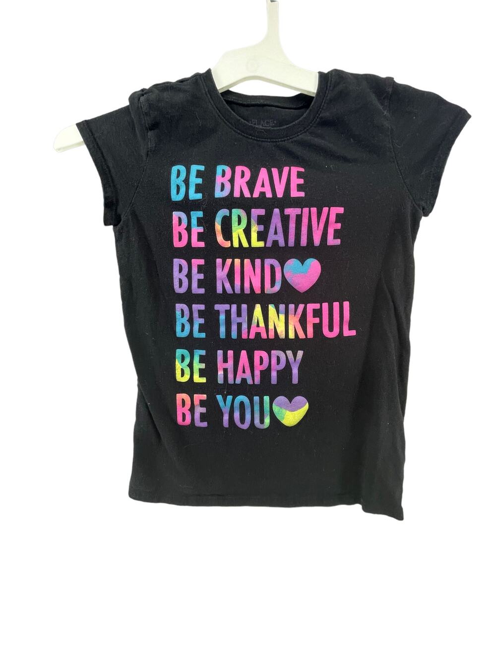 The Children's Place Girls Black Short Sleeve Graphic T-Shirt Youth Size Large